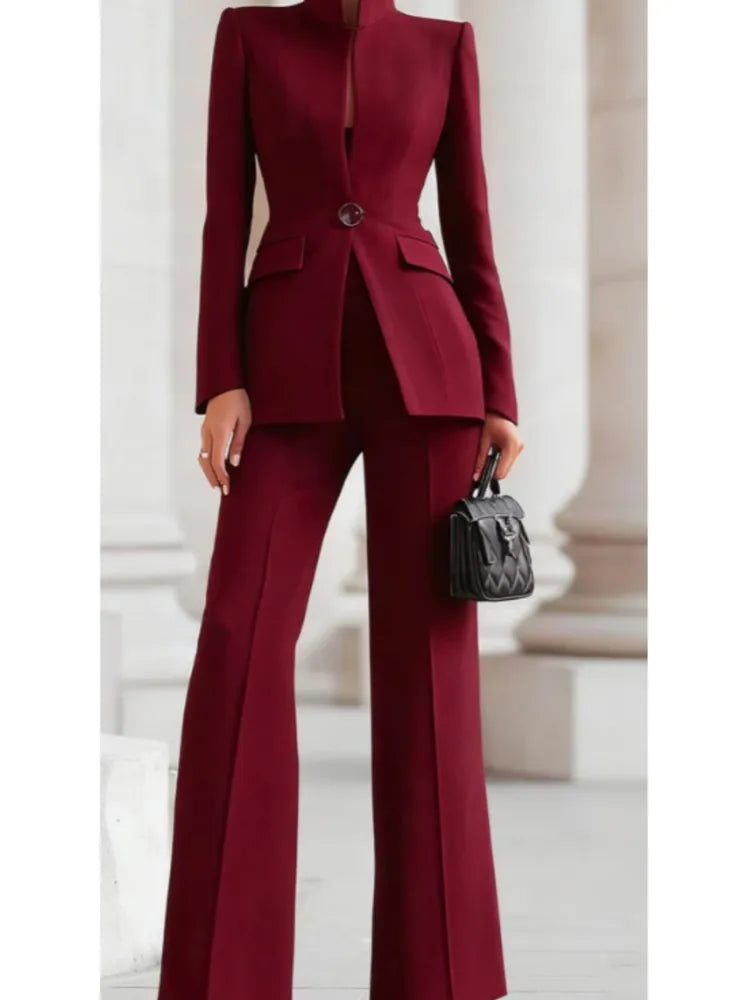Paola Spring Fashion Stand Collar Long Sleeved Two Piece Sets