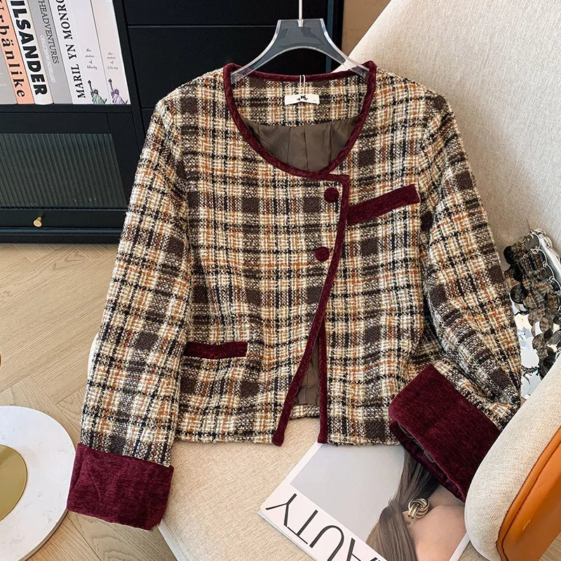 Sakura Plus Size Loose Small Fragrant Two-Piece Sets