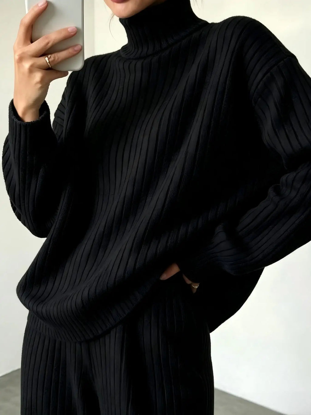 Yudy Outfit Ribbed Long Sleeve Two Piece Sets