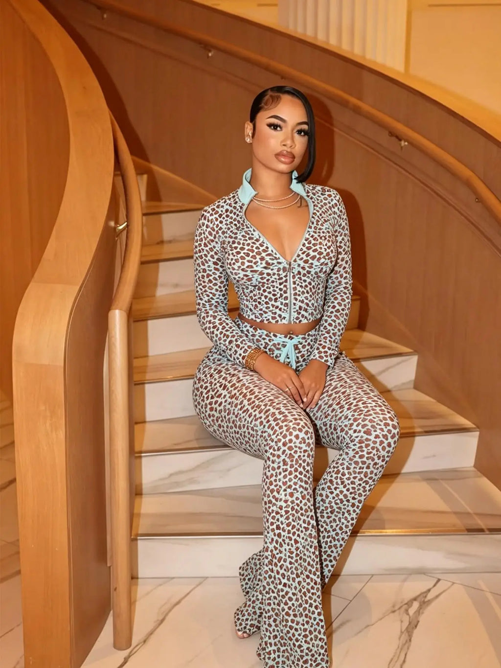 Rebeca Leopard Print Sexy Two Piece Sets