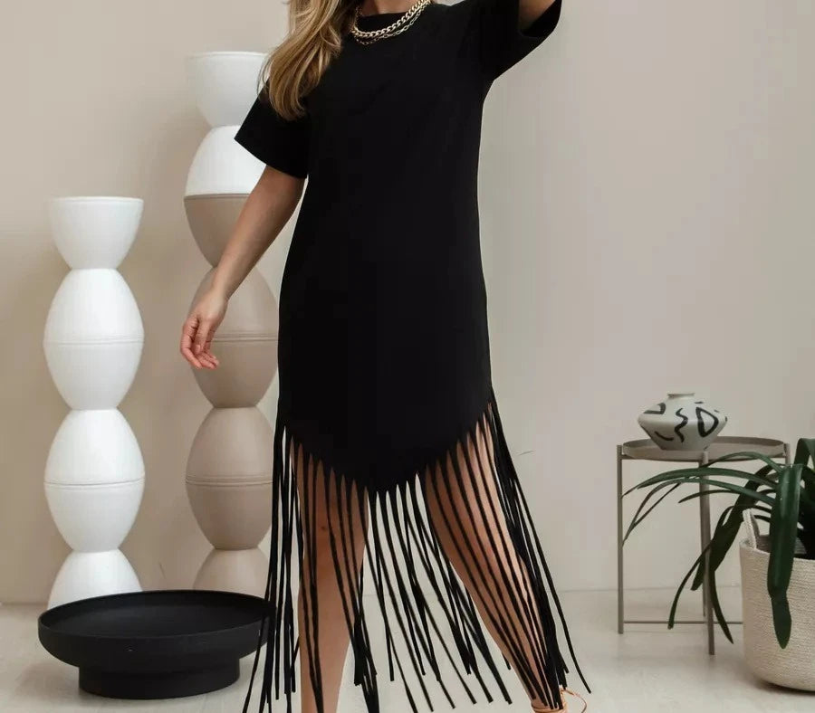 Howell Floral Plus Size Loose Long Solid Color Midi Dress