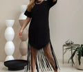 Howell Floral Plus Size Loose Long Solid Color Midi Dress