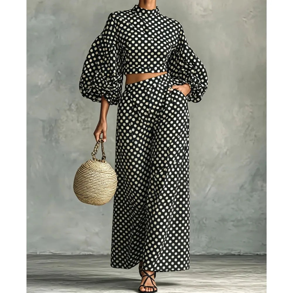 Sarah Wide Leg Trousers Office Two Piece Sets