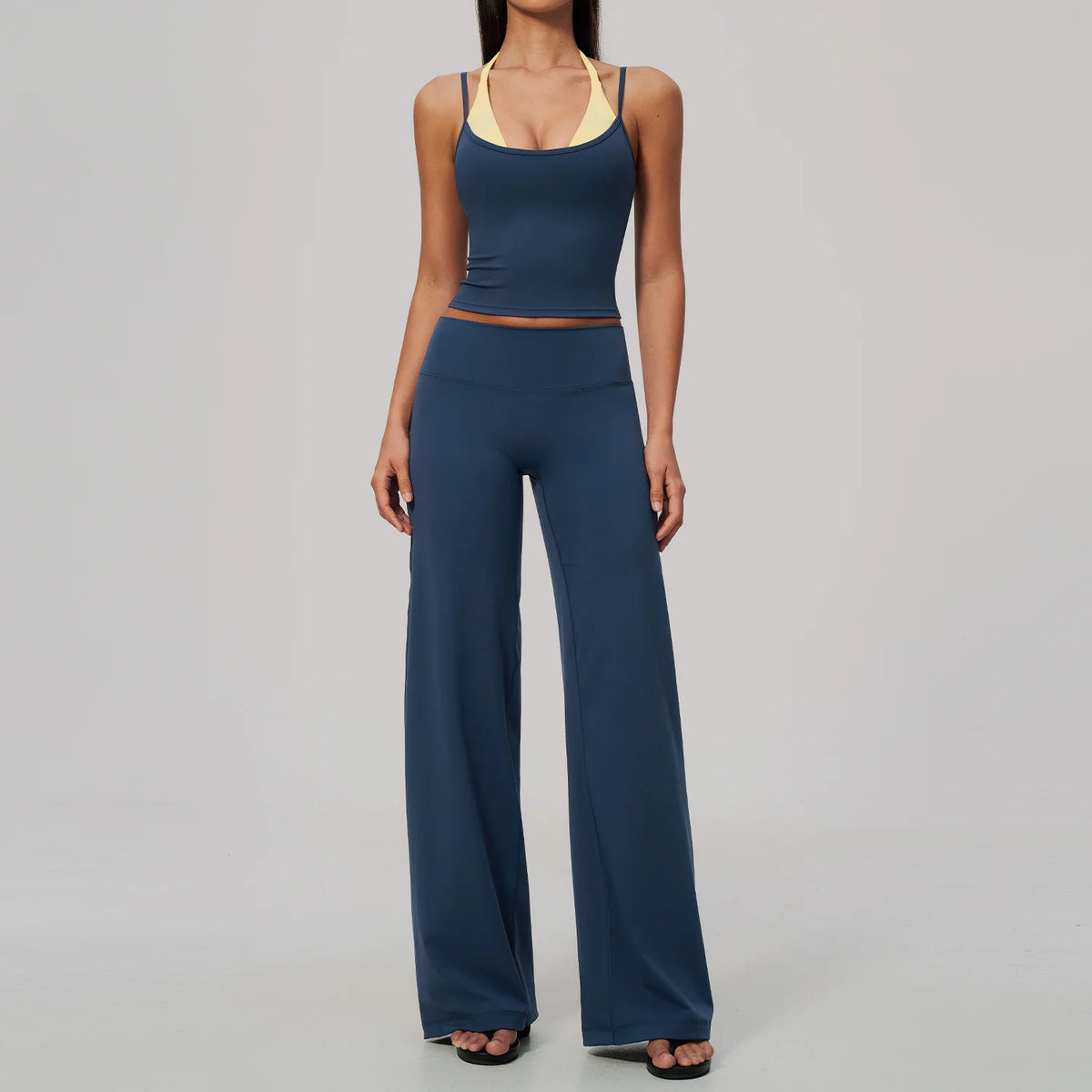 Camila Contrast Color Fitness Suit Tracksuit Two Piece Sets