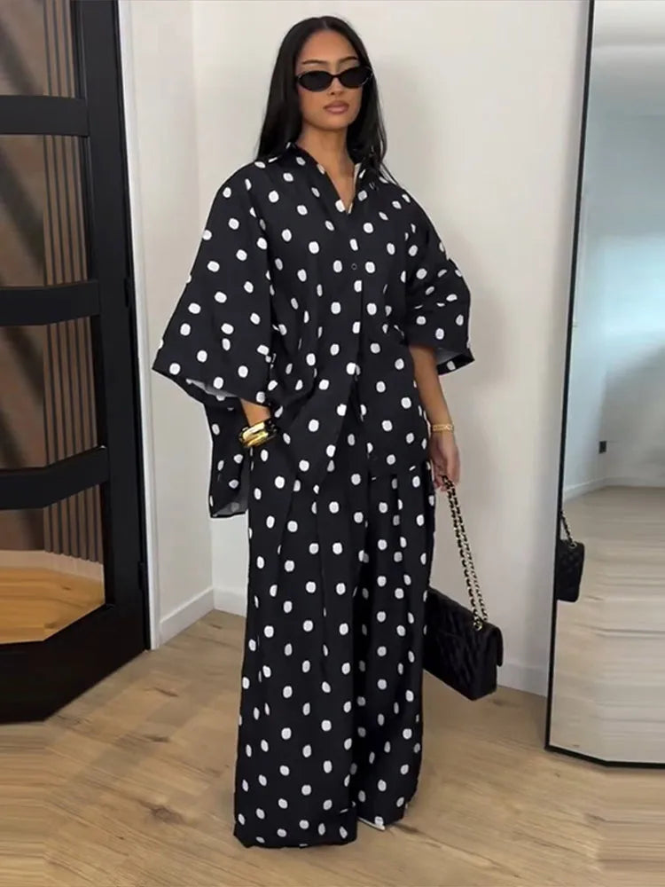 Rafaela Elegant Lapel Three Quarter Two Piece Sets