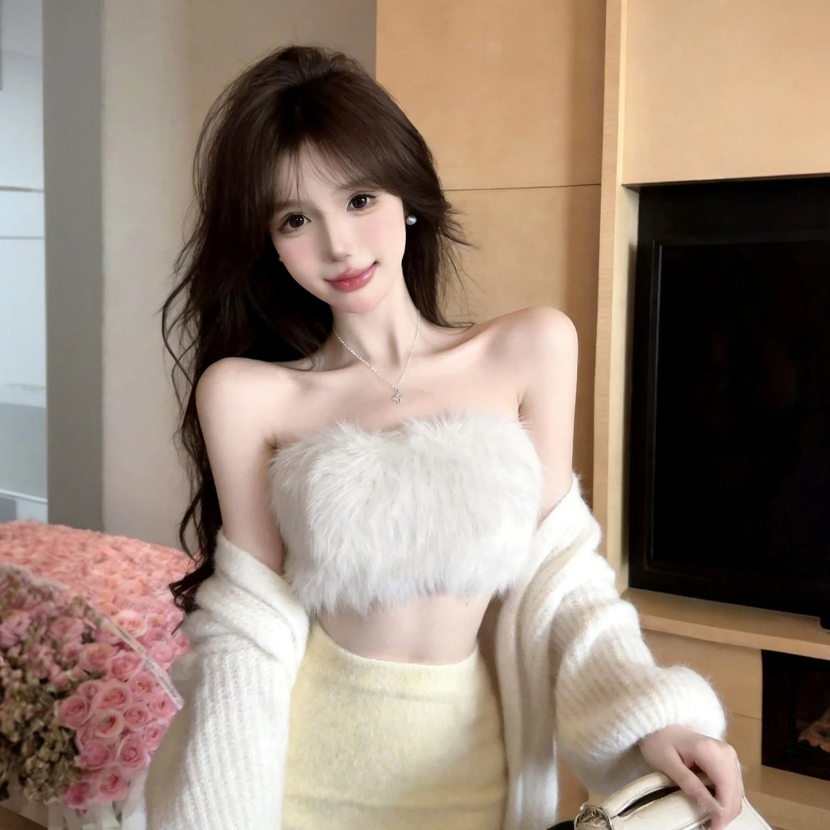 Lucero Long Sleeve Furry Inner Two Piece Sets