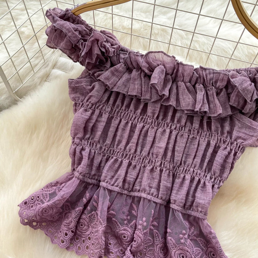 Olga High Waist Tiered A‑Line Two Pieces Sets