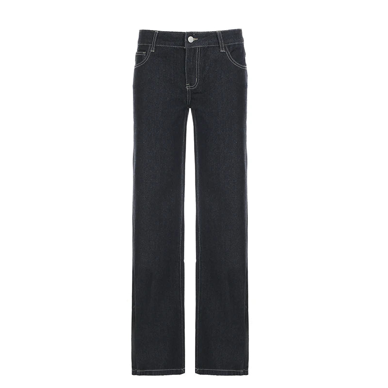 Women's Slim Fit Flared Jeans Y2K Vintage Low Rise Stretch Denim Pants