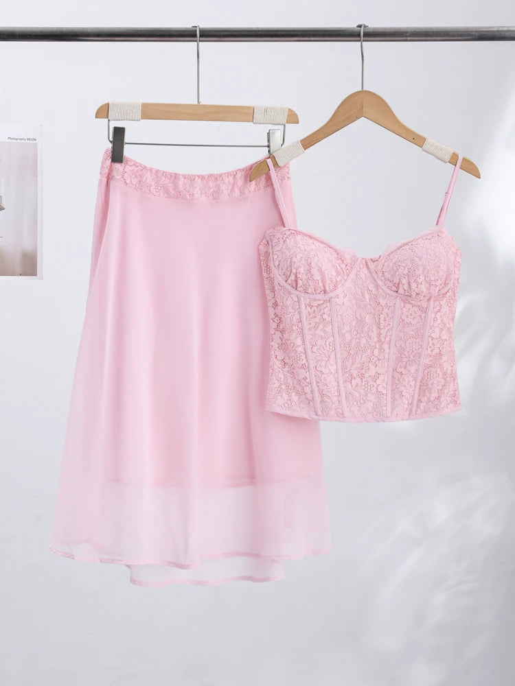Jannet Summer Romantic Women Two-Piece Sets