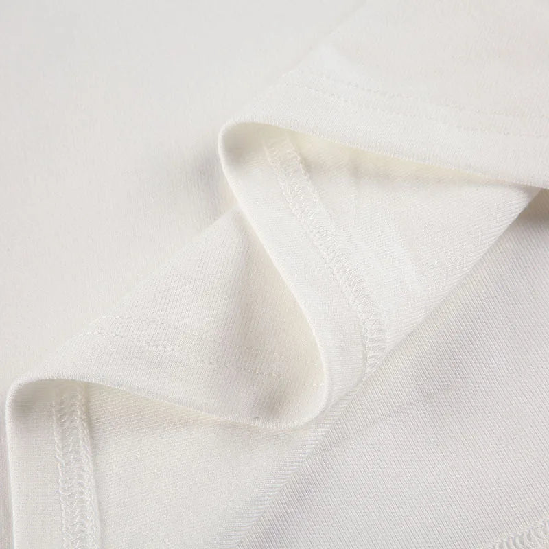 Mercury Streetwear Off Shoulder Crop White Long Sleeve Loose Tops