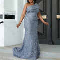 La Banda Sexy One Shoulder Mermaid Sequined Evening Elegant Celebrity Long Dress