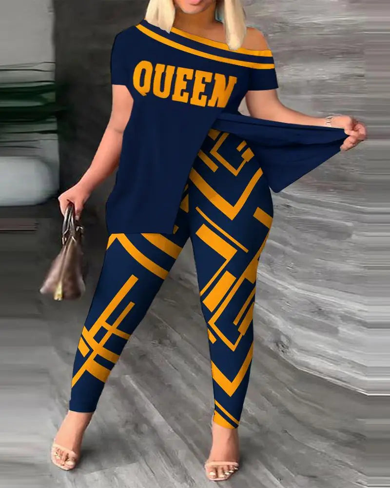 Ana Short Sleeve Suit Femme Casual Two Piece Sets