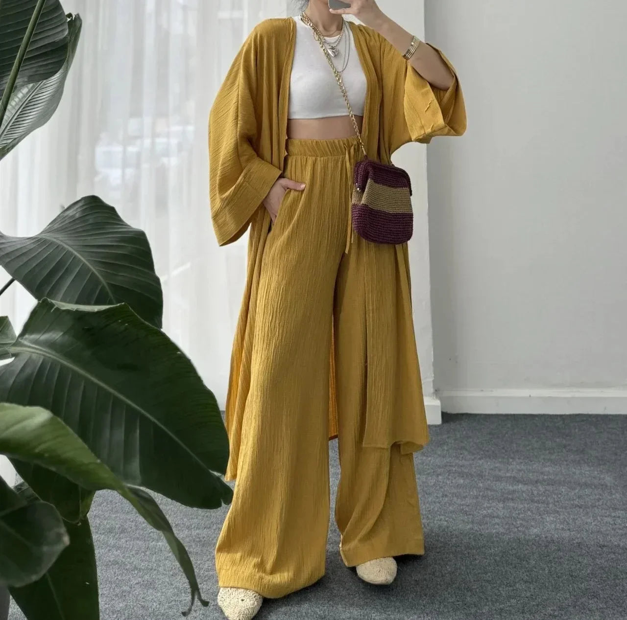 Alicia Women Elegant Solid Loose Two-piece Set