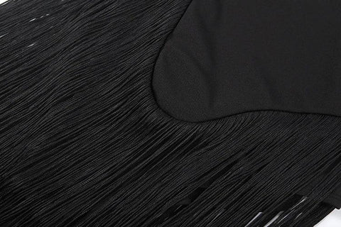 Woodhaven Strapless Patchwork Tassel Sexy Beach Clubwear Midnight Romper