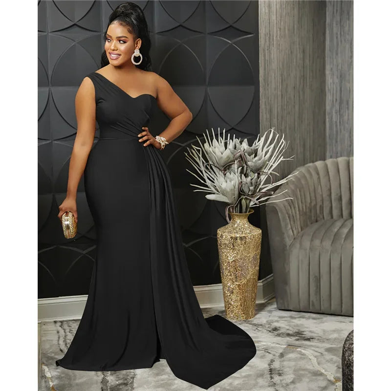 Buffalo One Shoulder Mermaid Evening Dress