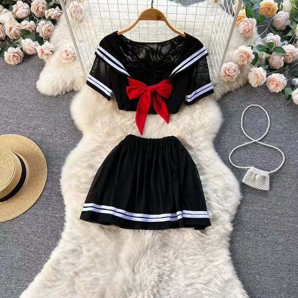 Emily Sleeveless Slim Backless Hallow Two Piece Sets