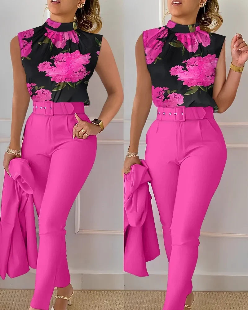 Alexandra Set Women Stand Collar 2 Pieces Sets