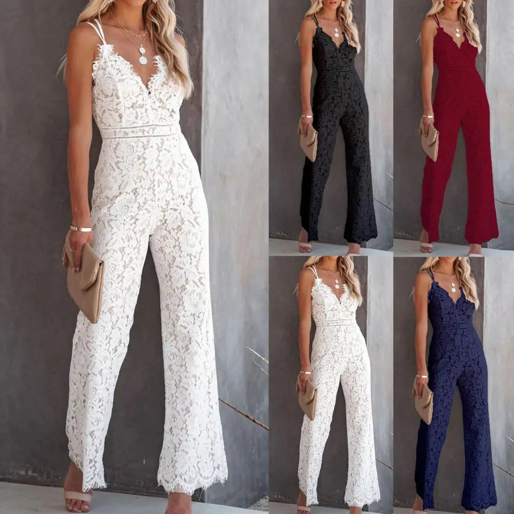 Slim Romper  Fashion V Neck Spaghetti Straps Jumpsuit  Jumpsuit Office Lady Overalls