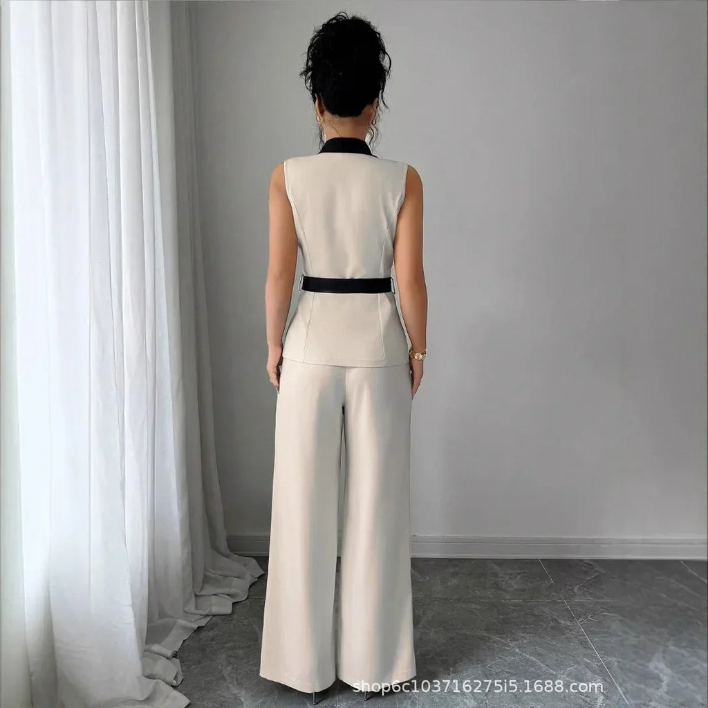 Ana Vest Suit Outfits Office Lady  2 Piece Sets