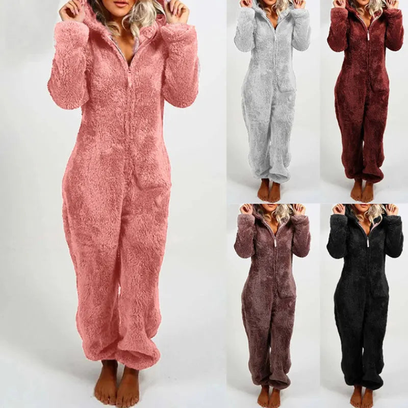 Plus Size One-Piece Jumpsuit for Women, Elegant Overalls, Full Length, Thickened, Autumn
