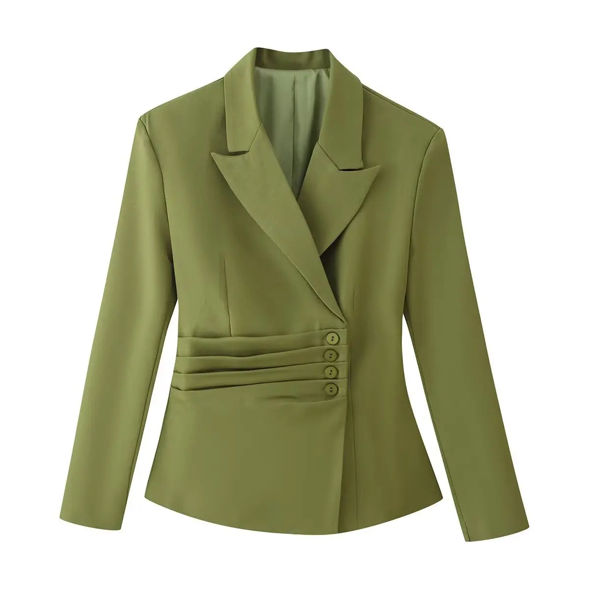 Victoria Asymmetric Ruched Waist Suit Two Piece Sets