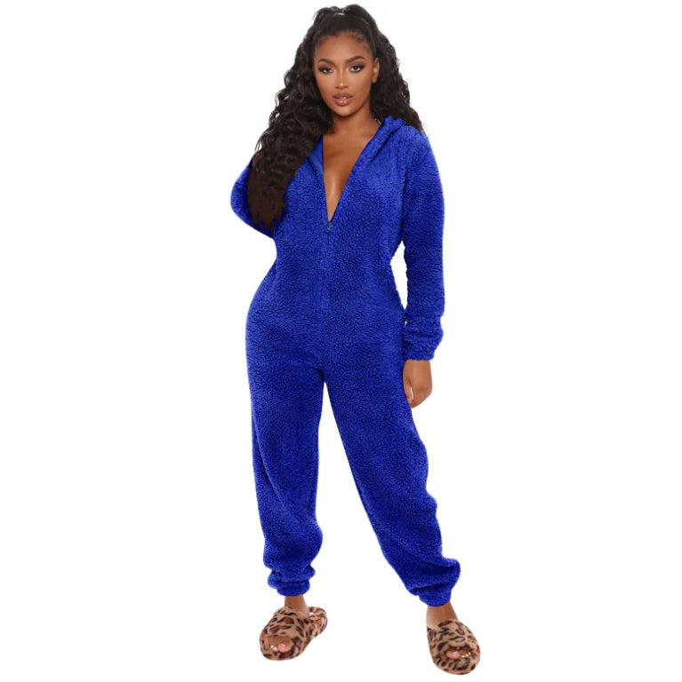 Plus Size One-Piece Jumpsuit for Women, Elegant Overalls, Full Length, Thickened, Autumn