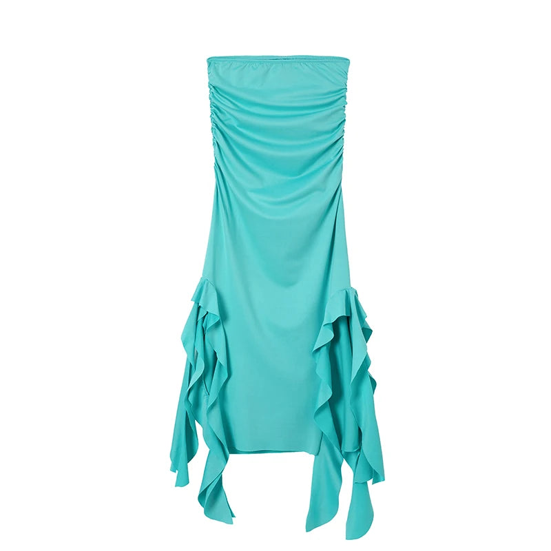 New City Fashion Trend One Shoulder Bra Wrap Hip Slim Fit Irregular Dress