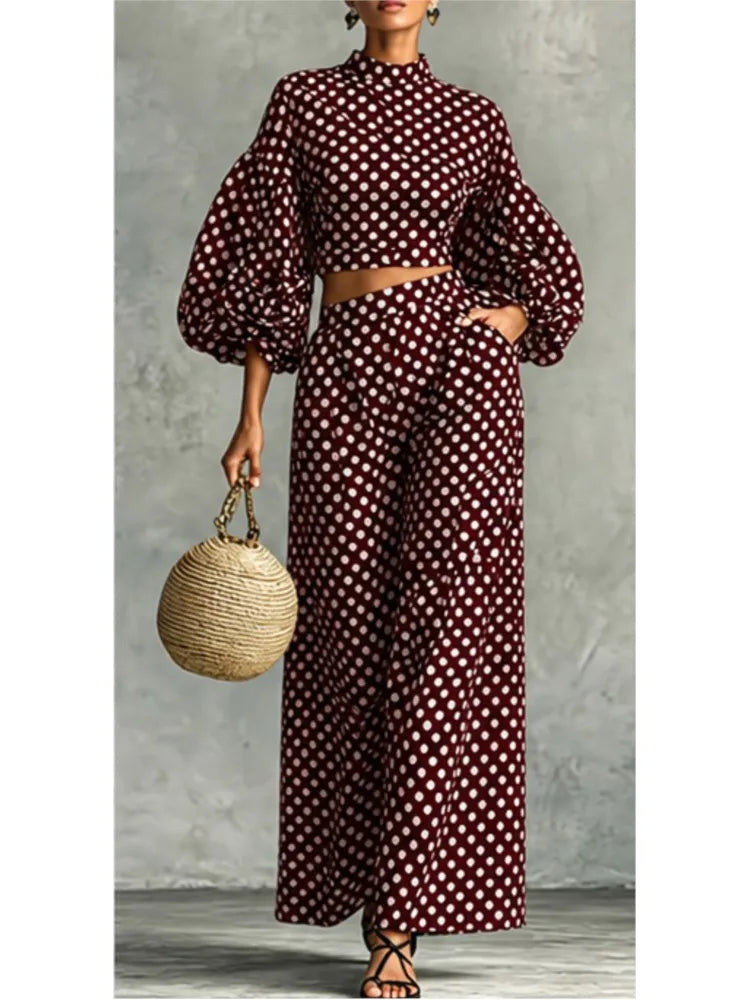 Sarah Wide Leg Trousers Office Two Piece Sets