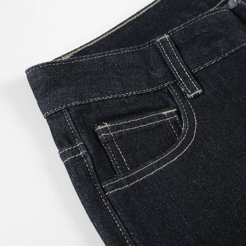 Women's Slim Fit Flared Jeans Y2K Vintage Low Rise Stretch Denim Pants