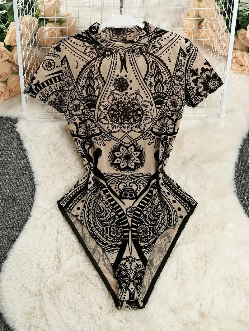 Playsuits Woman Sexy Lace Knit Jumpsuit For Women Elegant Skinny Bodysuits
