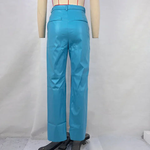 Sparta Trendy Lady Commuting Clothing High Waist Straight Trousers Women's Pants