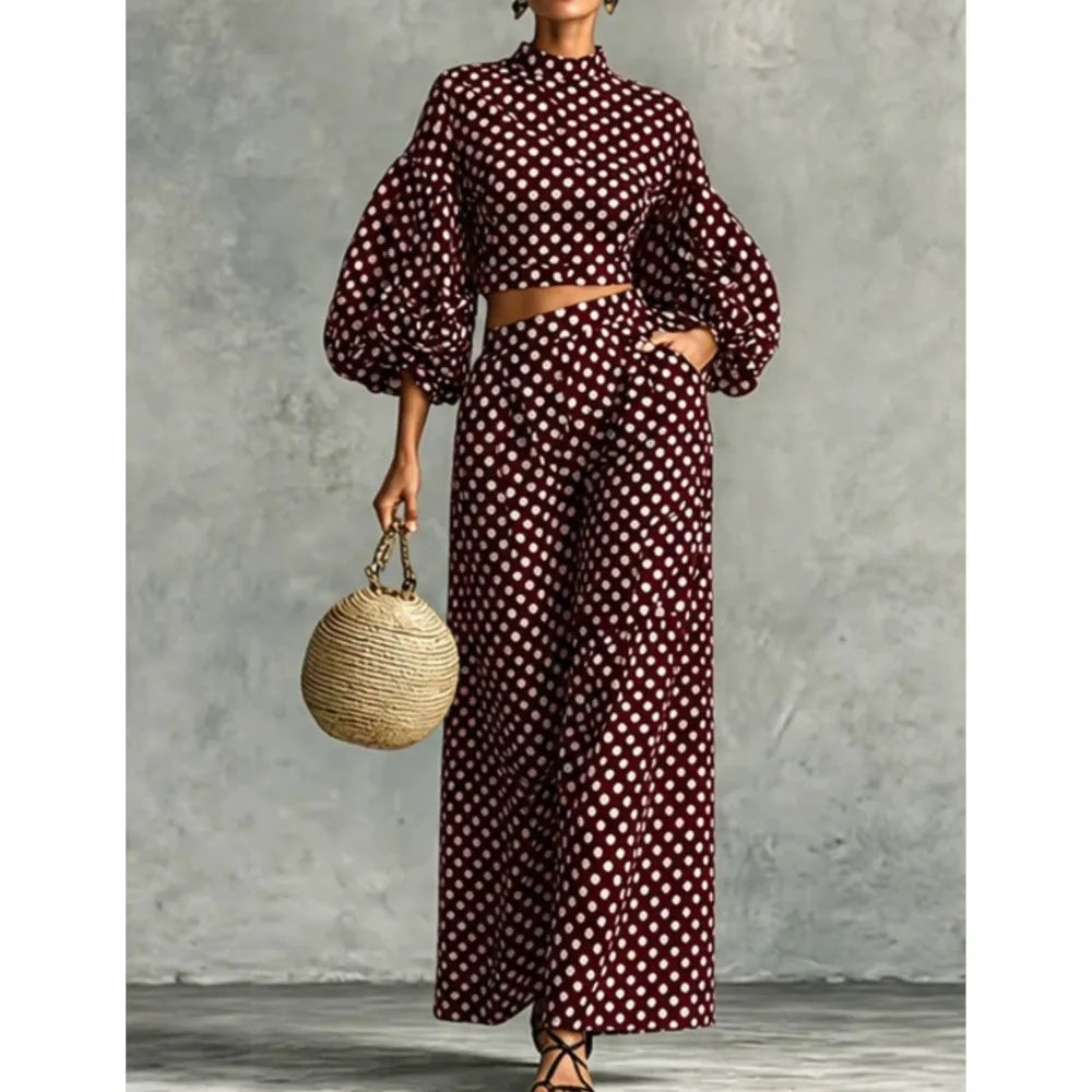 Sarah Wide Leg Trousers Office Two Piece Sets