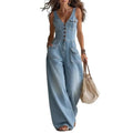 Stylish Women Jumpsuit Jumpsuit For Women V Neck Wide Leg