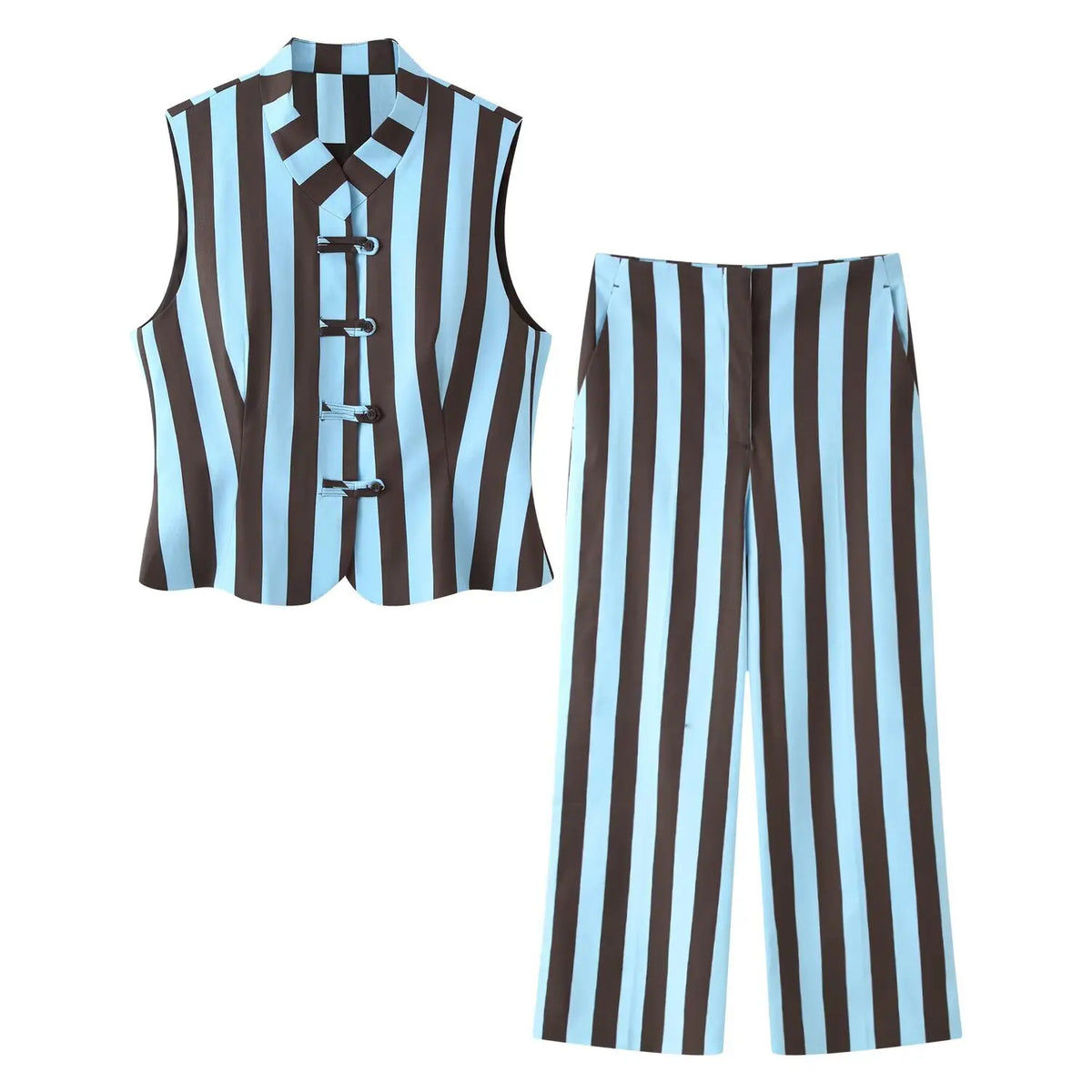 Martina Zipper Closure Casual Outfit Two Piece Sets