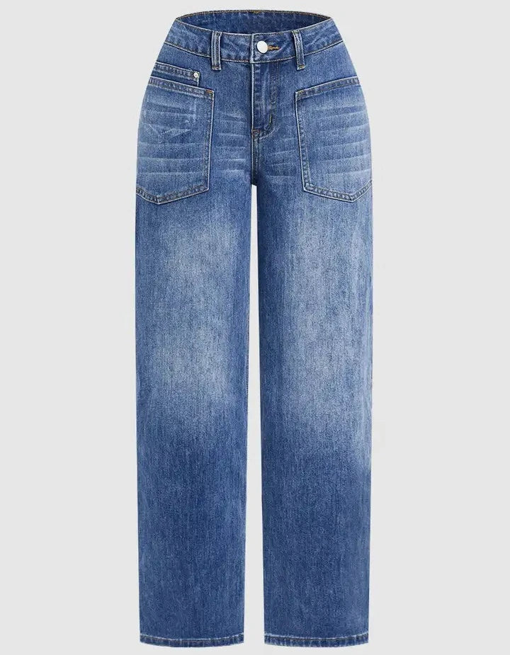 Jeans Denim Pant Women Vintage Wide Leg Long Pants Casual Loose High Waist Straight