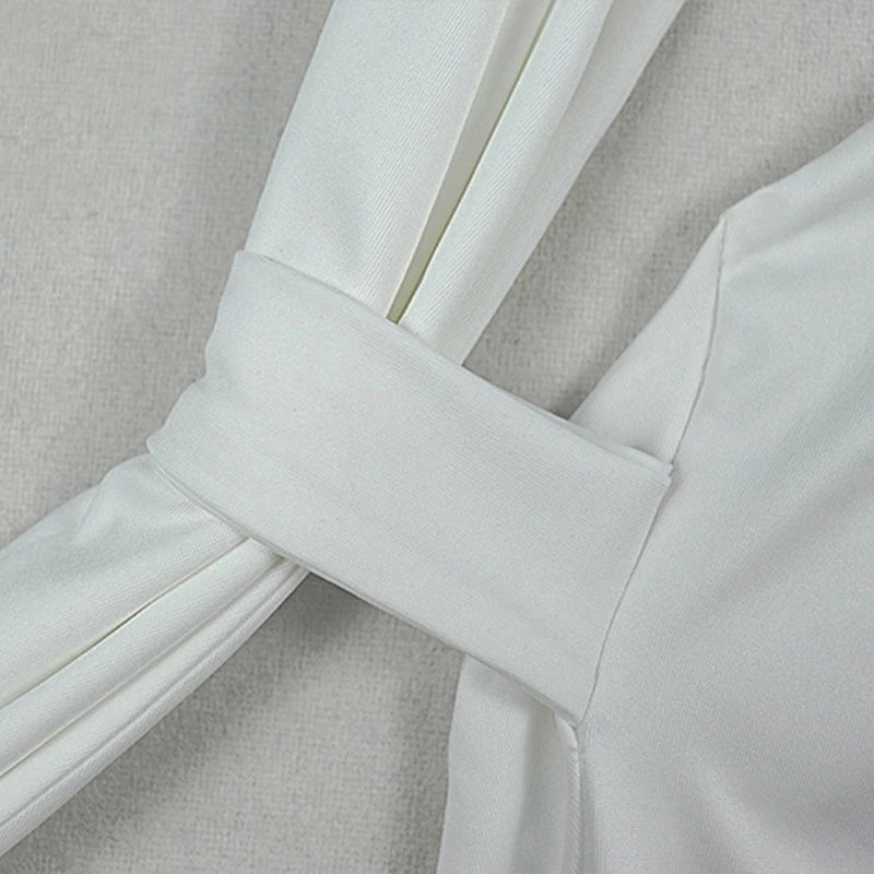 Pound Ridge Solid Diagonal Collar Sleeveless Open Back Bodycon Hollow Dress