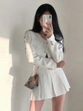Diana Chic Short Coat And Pleated Two Piece Sets