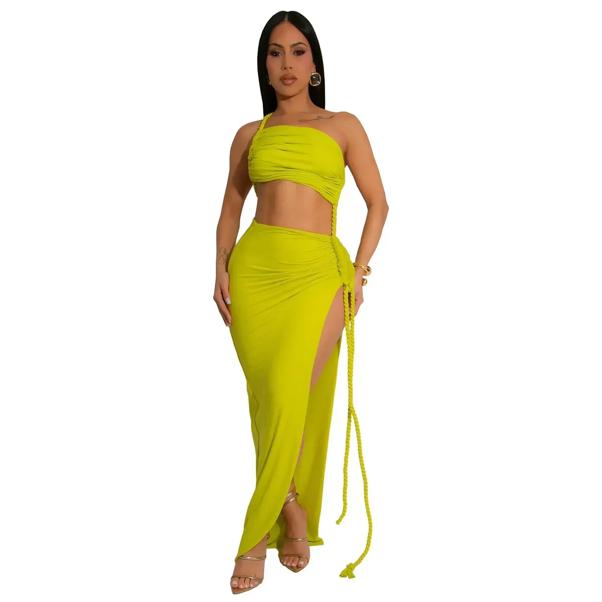 Jatnna Side Split Elegant And Sexy Two Piece Sets
