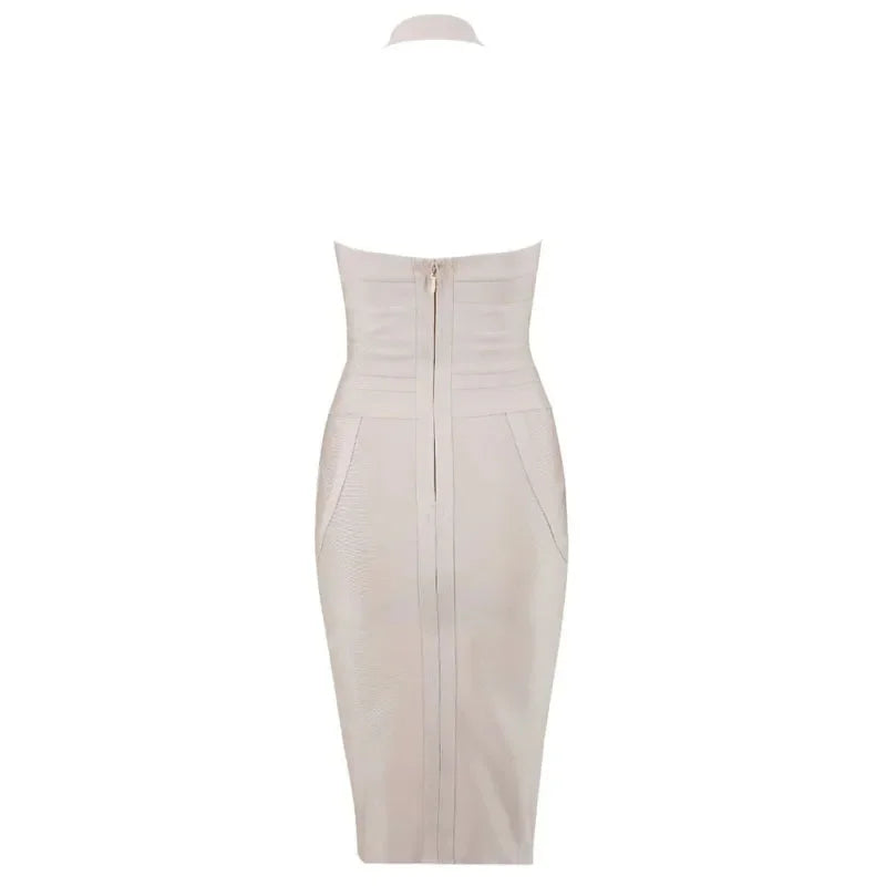 Dunellen Fashionable Neck Hanging Suspender Backless Tight Bandage Dress