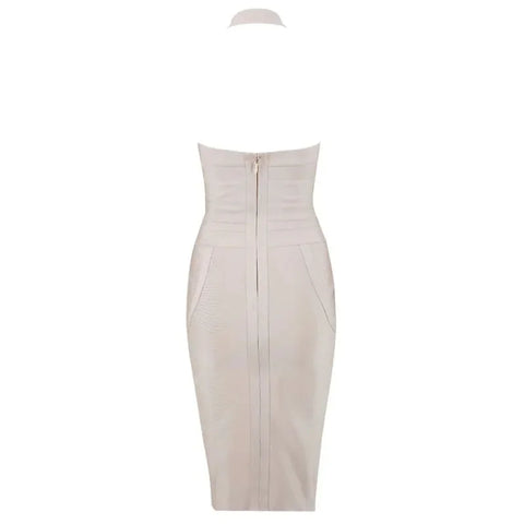 Dunellen Fashionable Neck Hanging Suspender Backless Tight Bandage Dress