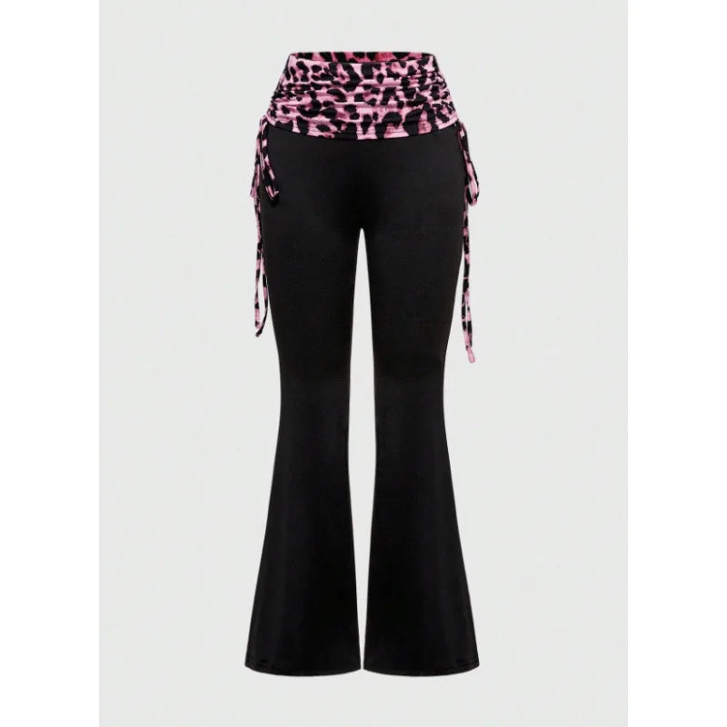 Londres Leopard Print Splicing New Fashion Clothing Slim Fit Pants