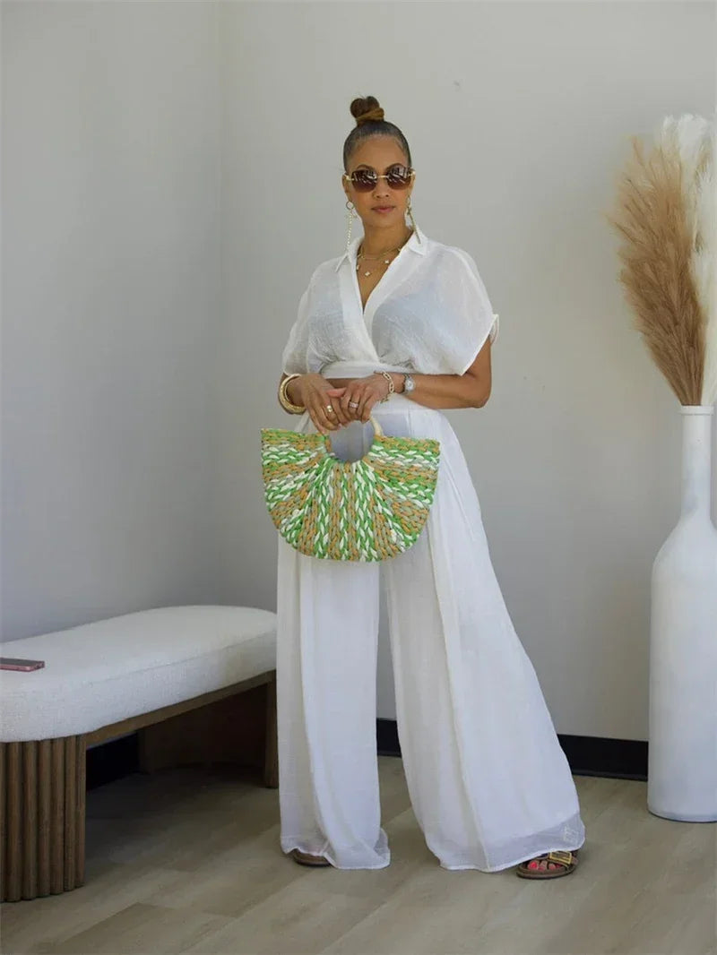 Bethany Outfit Holiday Crop and Wide Leg Matching Sets