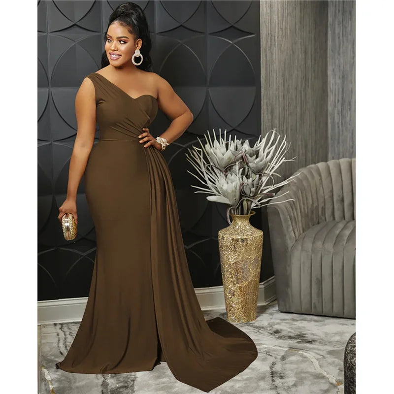 Buffalo One Shoulder Mermaid Evening Dress