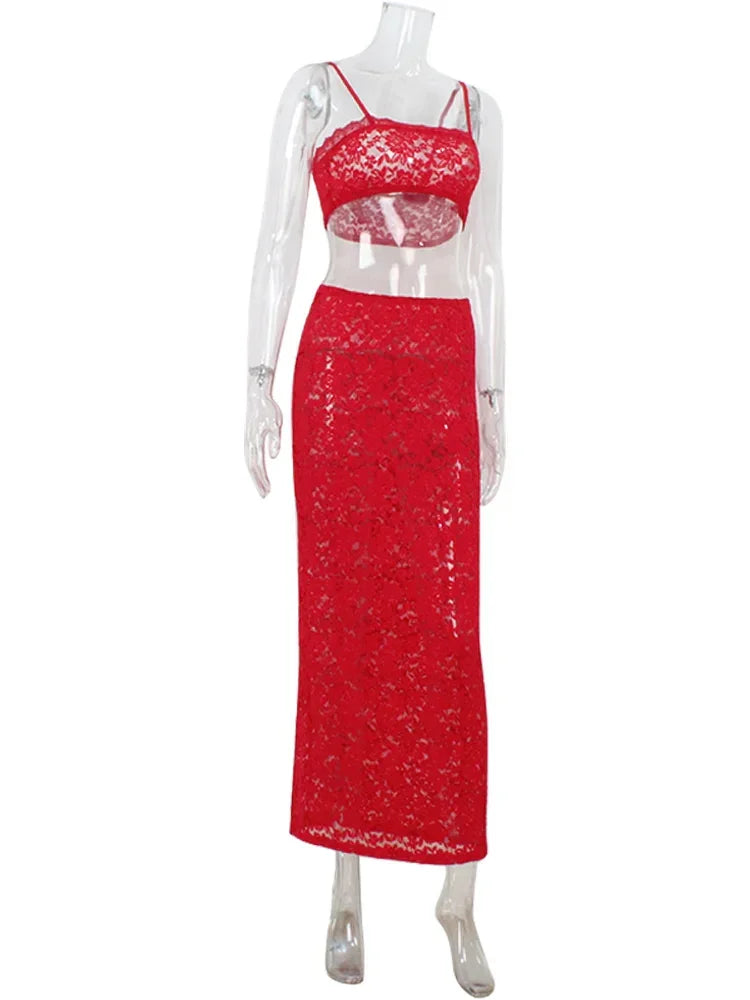 Hannah Sexy Lace Suits Beach Style Two Piece Sets
