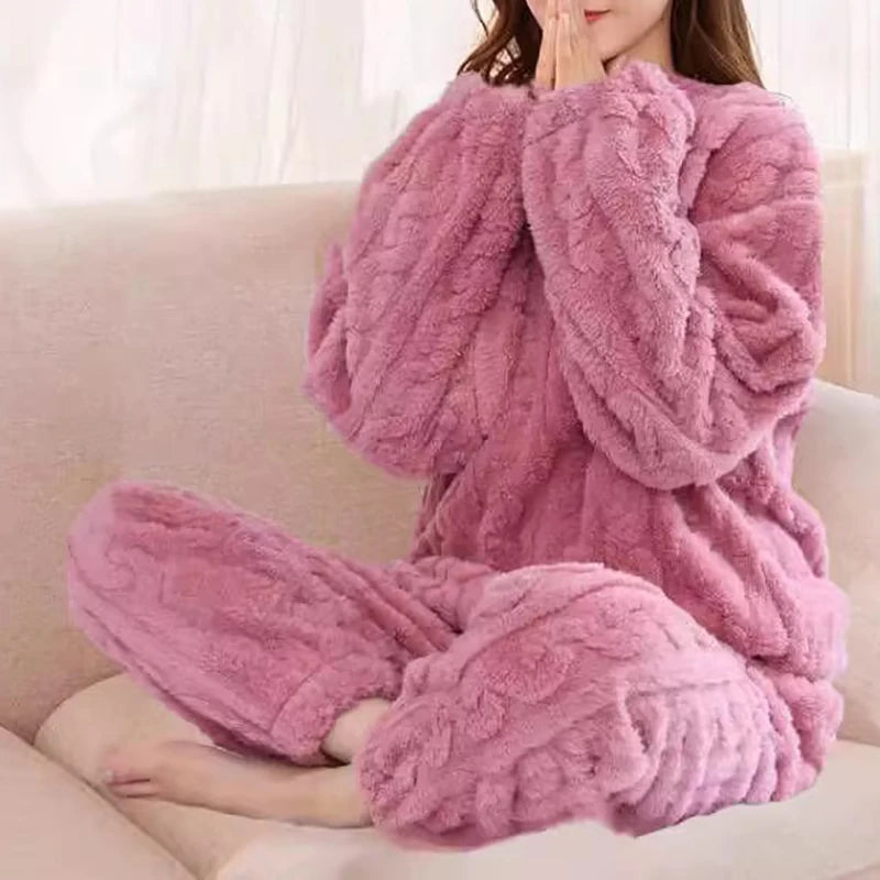 Lia Autumn Winter Plaid O-Neck Pullover Two Piece Sets
