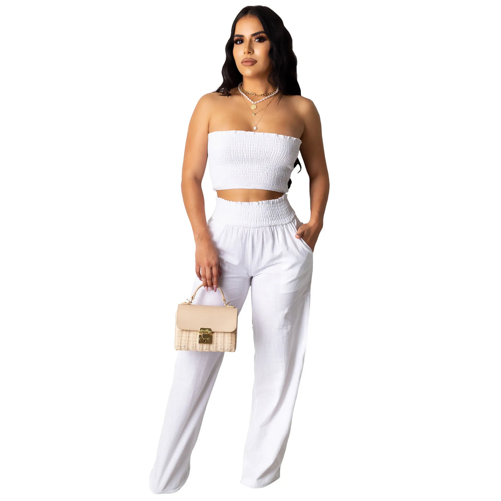 Thalia Suit Long Drawstring Gown Two-Piece Sets