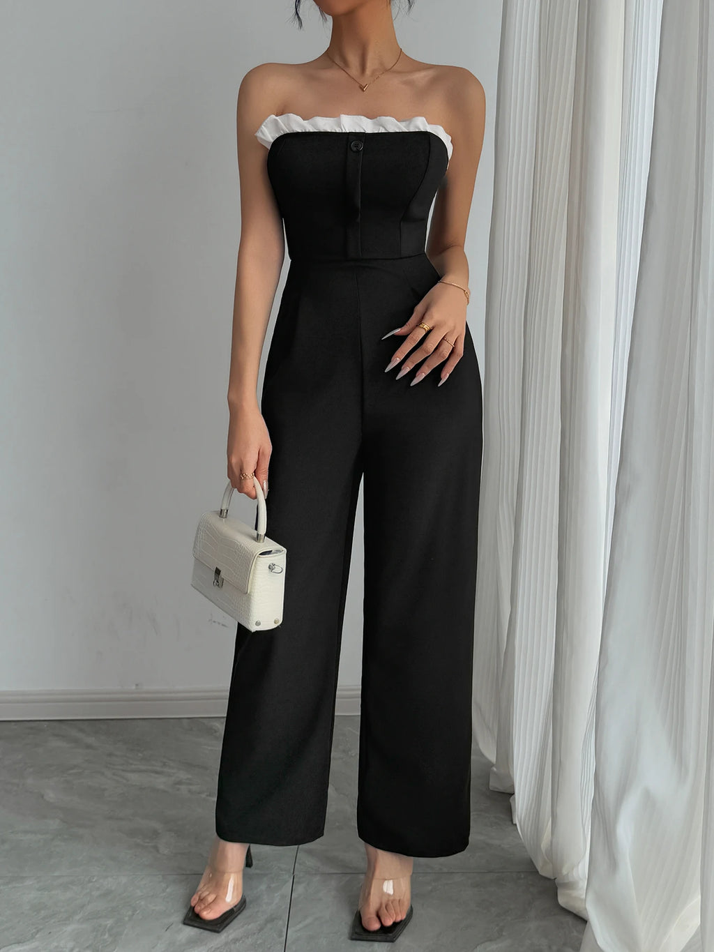 Jumpsuit Spring Summer Women Black Chic Elegant Daily Date Party Jumpsuit