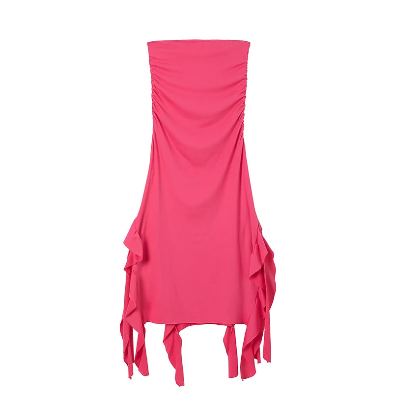 New City Fashion Trend One Shoulder Bra Wrap Hip Slim Fit Irregular Dress