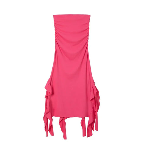 New City Fashion Trend One Shoulder Bra Wrap Hip Slim Fit Irregular Dress