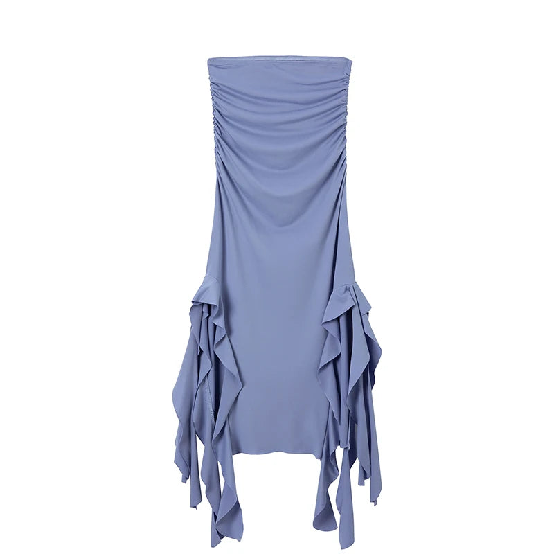 New City Fashion Trend One Shoulder Bra Wrap Hip Slim Fit Irregular Dress